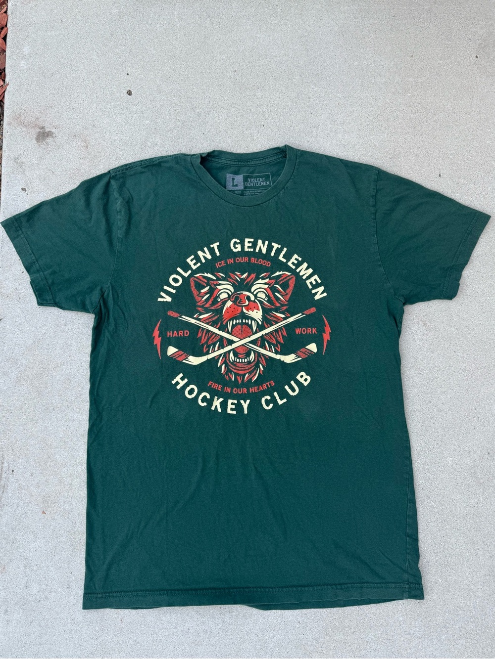 Violent Gentlemen Hockey Club Green Cotton Casual T-Shirt Men’s Large